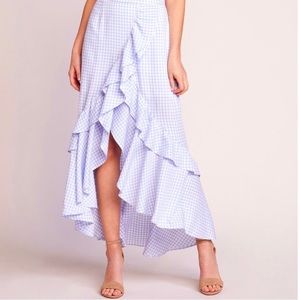 BB DAKOTA BLUE/WHITE GINGHAM SKIRT - SZ: 4